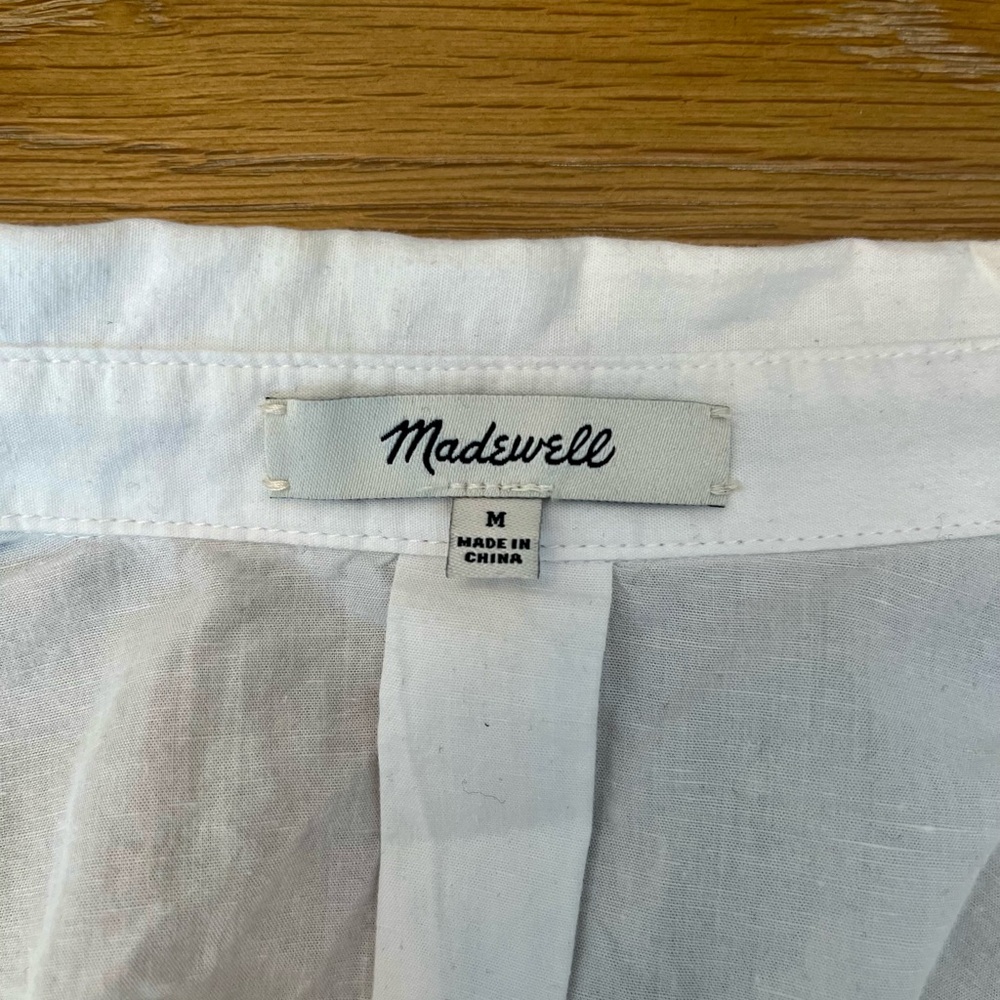 Madewell Medium White Button Down Long-Sleeve Shi… - image 3